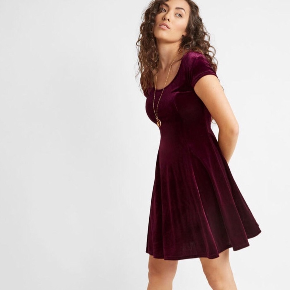 Modcloth Velvet Skater Dress